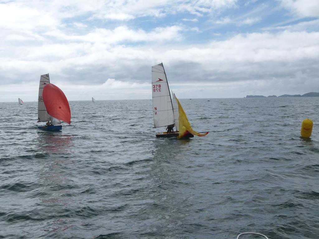 Phlipnhel leading Trailblazer around the bottom mark - 2013 South Pacific and New Zealand National Championships &copy; Antje Muller